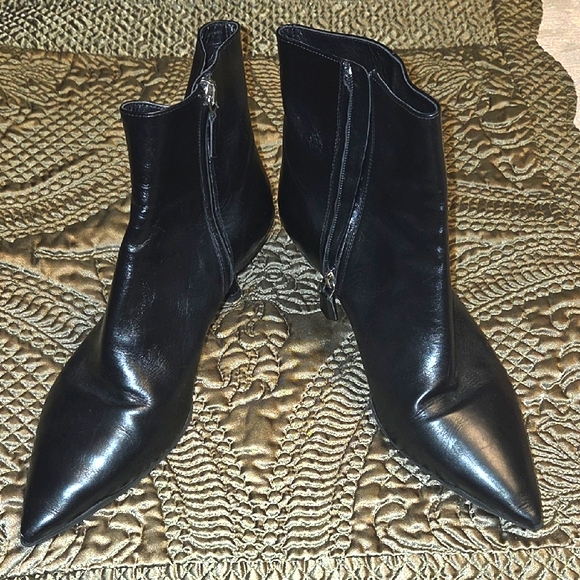 Prada Black Ankle Boots Sleek Leather Design - Picture 1 of 8